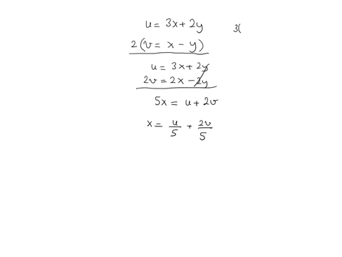 solve-the-following-relations-for-x-and-y-and-compute-the-jacobian-juv-u3x-2yvx-y-x-y-type-expressions-using-u-and-v-as-the-variables_-choose-the-correct-jacobian-determinant-of-t-below-ox-0-19745