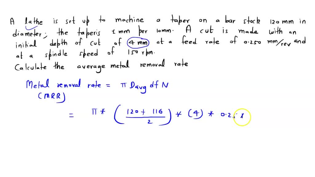SOLVED A lathe is set up to machine a taper on a bar stock 120 mm in