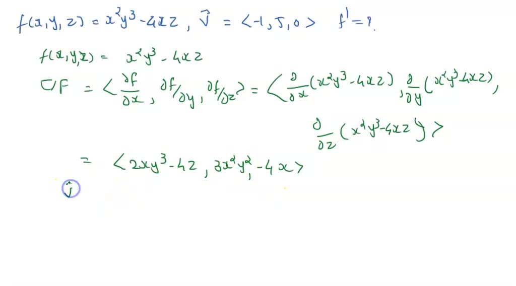 SOLVED: Determine the directional derivative of the given function ...