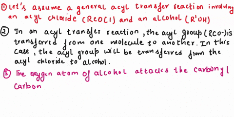 B. Draw the structures of the organic products of the acyl...