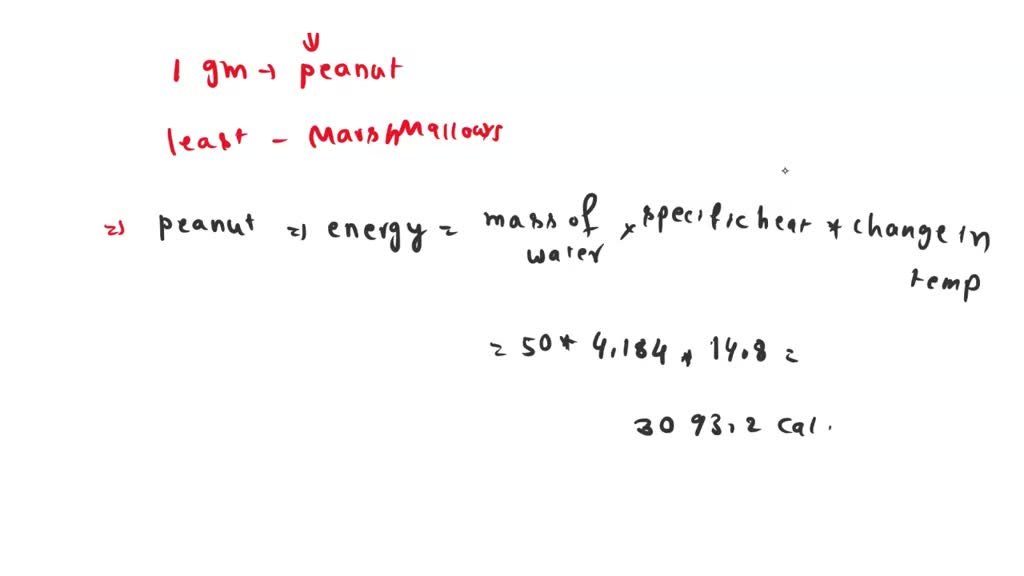 PreLab Questions Experiment 8 Calorimetry Various Snacks When
