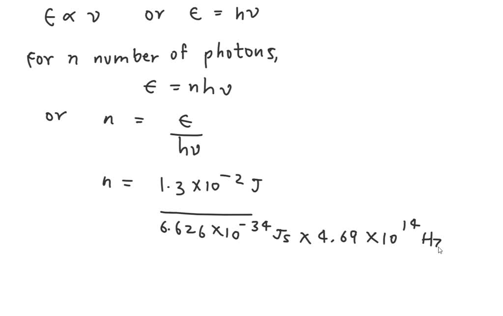 SOLVED A laser emits light with a frequency of 4.69 x 10' Hz and emits