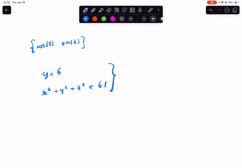 find-a-parametrization-using-cost-and-sint-of-the-following-curve-the-intersection-of-the-plane-y6-with-the-sphere-x2-y2z261-rt