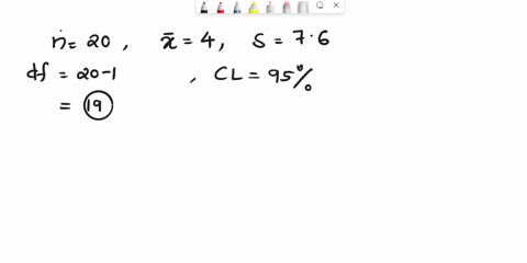 question-a-simple-random-sample-of-size-n-20-is-drawn-from-normal-population-with-unknown-variance-the-sample-mean-is-and-the-sample-standard-deviation-is-5-76-determine-the-upper-limit-of-9-02629