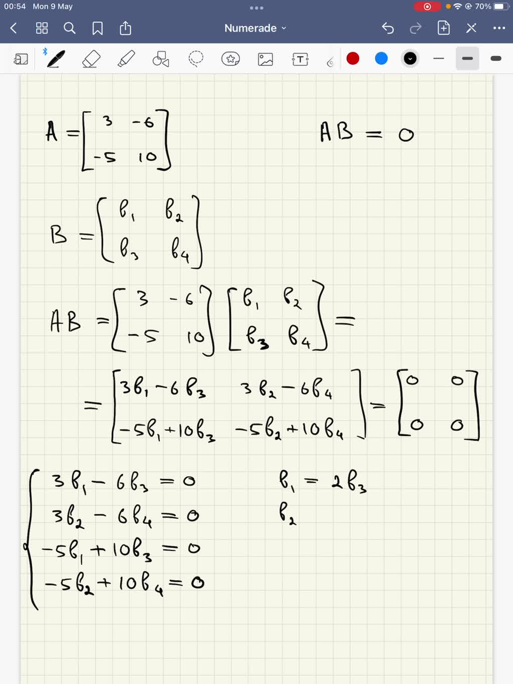 SOLVED: Let A = Construct A 2 X 2 Matrix B Such That AB Is The Zero ...