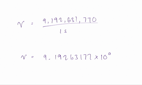 the-second-is-defined-as-the-time-it-takes-for-9192631770-wavelengths-of-a-transition-of-the-133cs-atom-to-pass-a-fixed-point-find-the-frequency