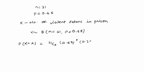 65-of-all-violent-felons-in-the-prison-system-are-repeat-offenders-il-31-violent-elons-are-randomly-selected-find-the-probability-that-exactly-18-of-them-are-repeat-offenders-at-most-20-of-t-20295