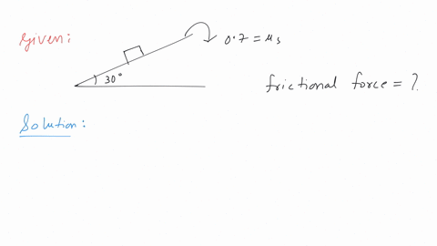 a-block-of-mass-2-kg-rests-on-a-rough-inclined-plane-making-an-angle-of-30-with-the-horizontal-the-coefficient-of-static-friction-between-the-block-and-the-plane-is-07-the-frictional-force-on-the-bloc