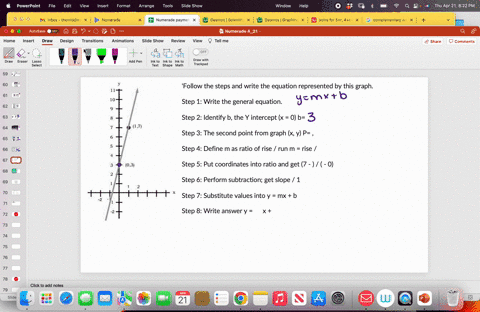 follow-the-steps-and-write-the-equation-represented-by-this-graph-step-1-write-the-general-equation-step-2-identify-b-the-y-intercept-x-0-b-step-3-the-second-point-from-graph-x-y-p-step-4-de-62776