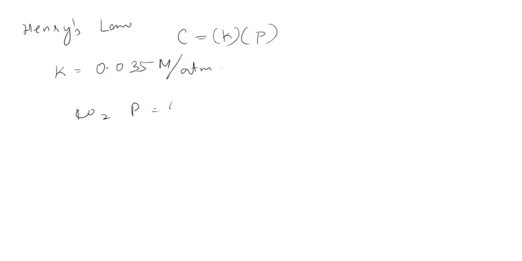 SOLVED: The Henry's law constant at 25 °C for CO₂ in water is 0.035 M ...