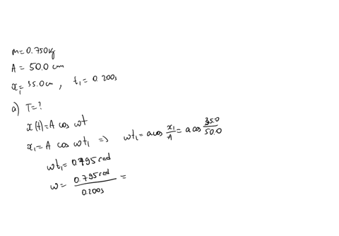 1-a-block-with-a-mass-of-0750-kg-is-connected-to-a-spring-displaced-in-the-positive-direction-a-distance-of-500-cm-from-equilibrium-and-released-from-rest-at-t-0-the-block-then-oscillates-wi-34641
