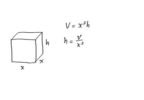 a-rectangular-container-with-two-square-sides-and-an-open-top-is-to-have-a-volume-of-v-cubic-units-2-27462