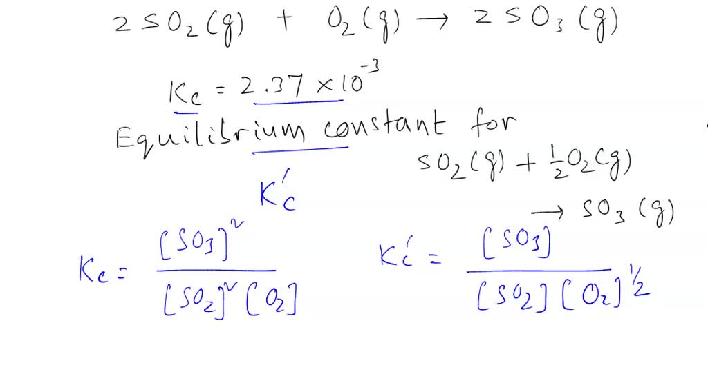 SOLVED: At a given temperature, the equilibrium constant Kc for the ...