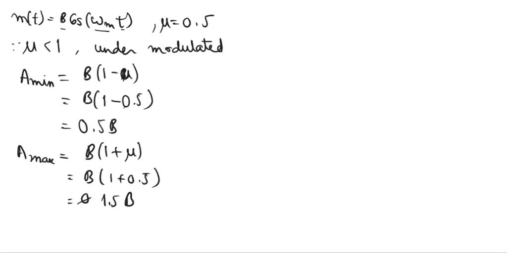 SOLVED: Amplitude modulation For each of the following message signals ...