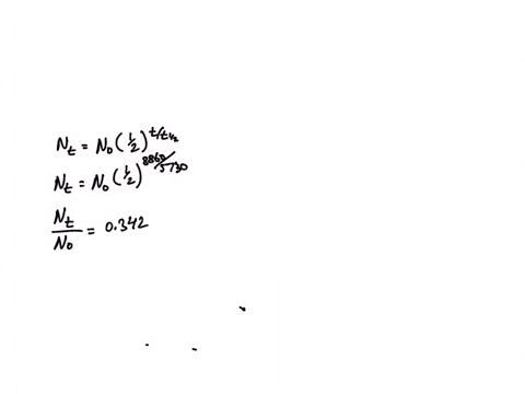 the-half-life-of-14c-is-5730-years-what-fraction-of-the-14c-nuclei-in-a-sample-are-left-after-8860-years-the-amount-of-14c-in-an-old-isolated-sample-of-vegetation-is-0731-that-expected-from-40477