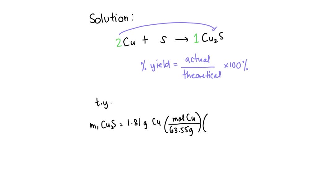 SOLVED When copper is heated with an excess of sulfur, copper(I