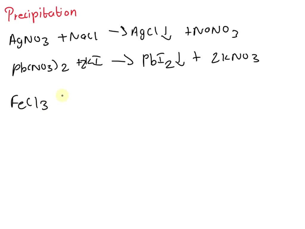 Solved Which Of The Following Reactions Is Not A Precipitation