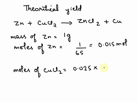 the-student-weighs-100-grams-of-zinc-powder-and-places-it-into-a-beaker-containing-2500-ml-of-a-050-m-cucl2-solution-after-the-reaction-is-completed-the-solid-metallic-copper-is-recovered-from-the-bot