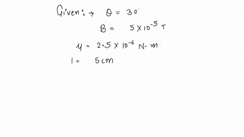 a-bar-magnet-when-placed-at-an-angle-of-30-to-the-direction-of-magnetic-field-induction-5104t-experiences-a-moment-of-couple-of-25106nm-if-the-length-of-the-magnet-is-5cm-its-pole-strength-is-will-be