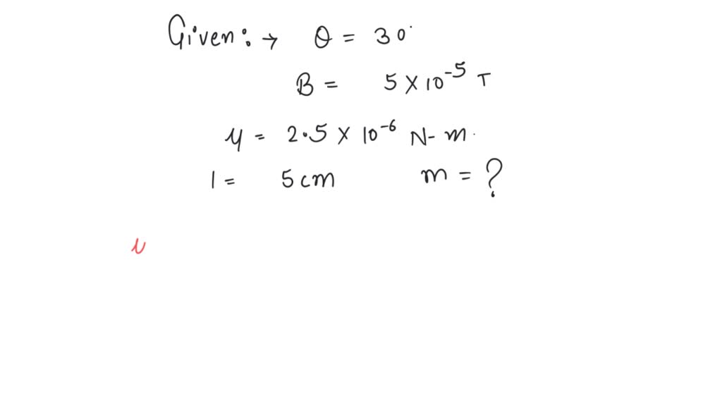 solved-a-bar-magnet-when-placed-at-an-angle-of-30-to-the-direction-of