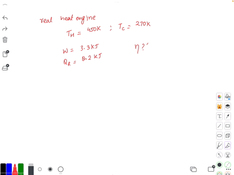 a-real-non-carnot-heat-engine-operating-between-heat-reservoirs-at-temperatures-of-450-k-and-270-k-performs-33-kj-of-net-work-and-rejects-82-kj-of-heat-in-a-single-cycle-the-thermal-efficiency-of-this