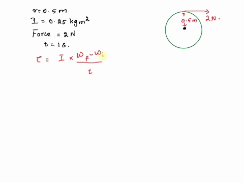 05-m-2-n-a-disk-with-radius-of-05-m-and-rotational-inertia-025-kgm2-is-free-to-rotate-around-its-center-without-friction-a-string-wrapped-around-the-disk-is-pulled-as-shown-exerting-a-2-n-fo-03598