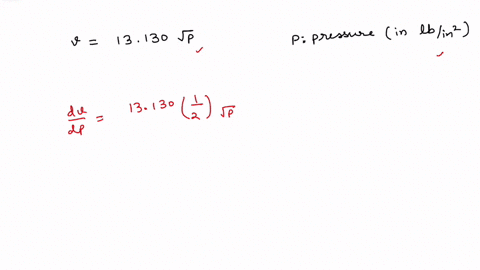 the-velocity-of-water-fts-at-the-point-of-discharge-is-given-by-v-13130-p-where-is-the-pressure-ib-in-of-the-water-at-the-point-of-discharge-find-the-rate-of-change-oi-the-velocity-ith-respe-50687