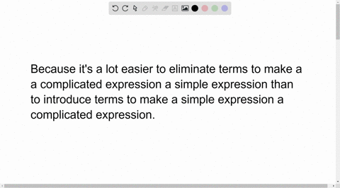 why-do-you-think-it-is-usually-preferable-to-start-with-the-side-containing-the-more-complicated-expression-when-establishing-an-identity-69985