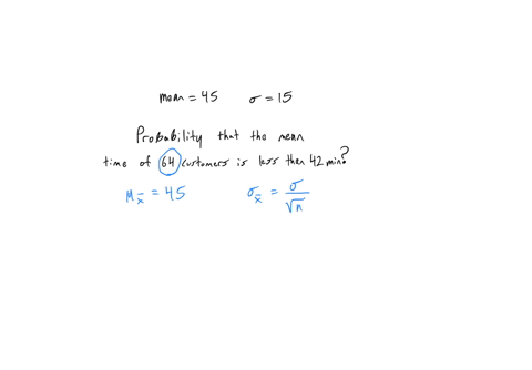 lets-assume-the-time-spent-by-customers-in-a-supermarket-is-normally-distributed-with-a-mean-of-45-minutes-and-a-standard-deviation-of-15-minutes-what-is-the-probability-that-the-mean-shopping-time-of