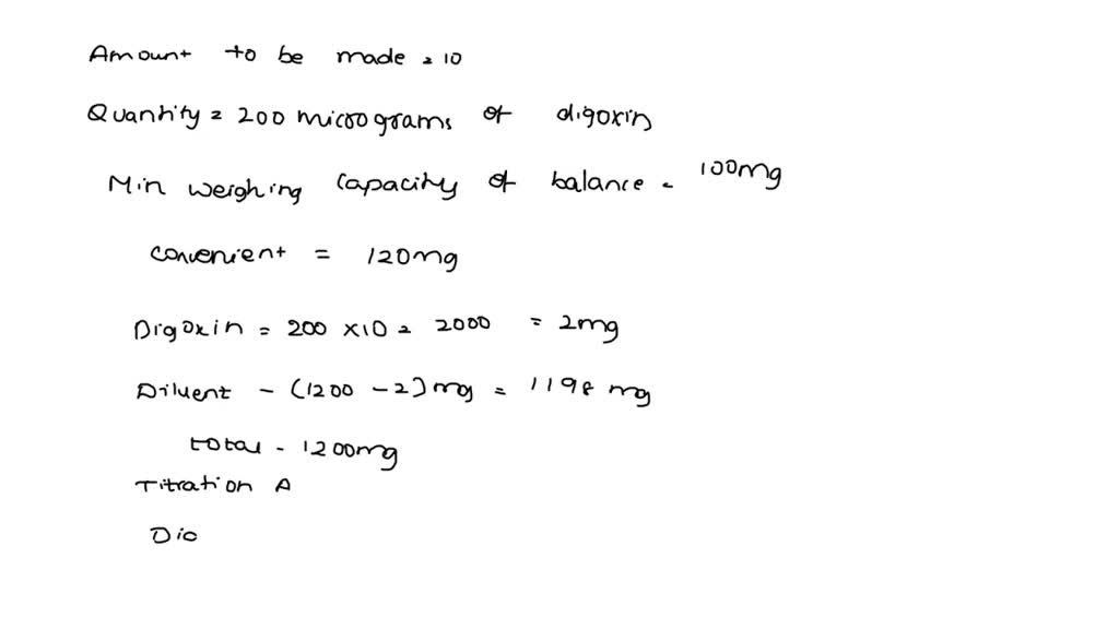 SOLVED: Calculate the quantities required to make 10 powders, each ...