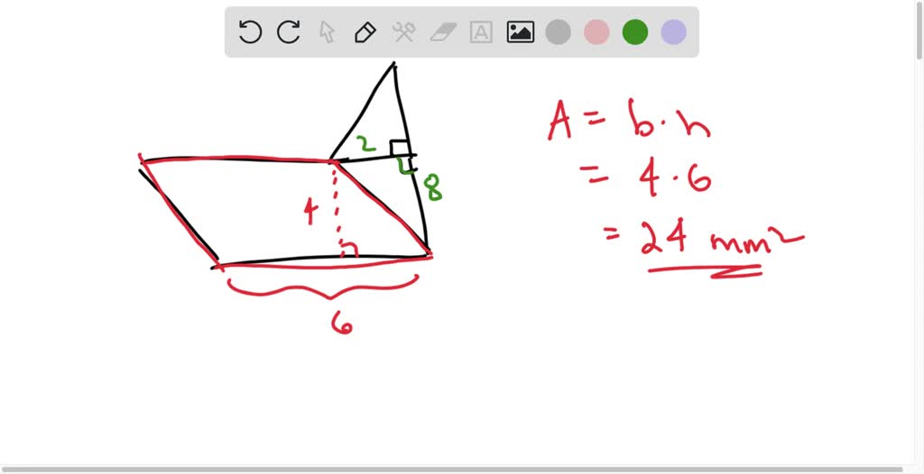 find the area of the triangle in square millimeters