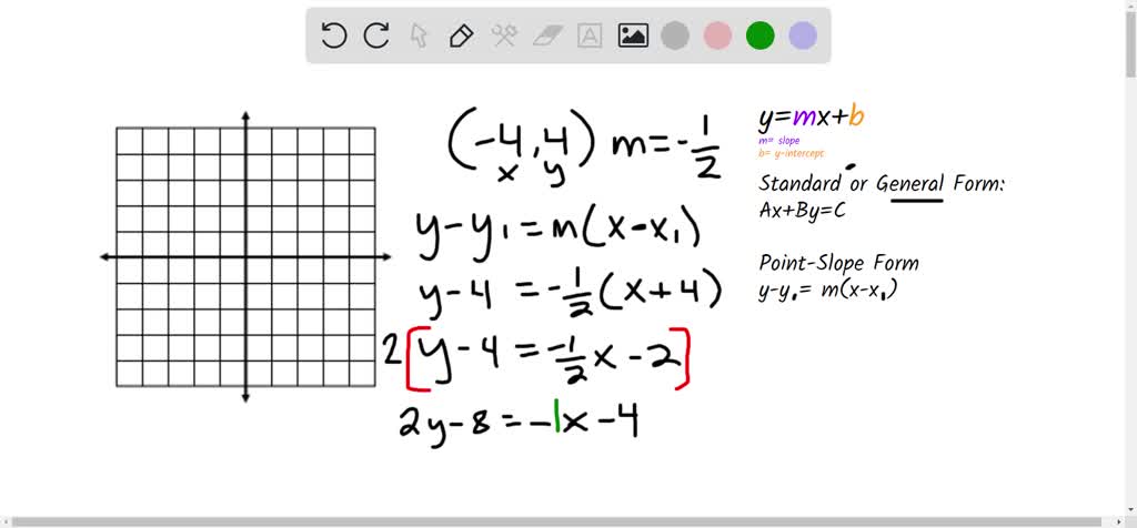 SOLVED: Find the general linear equation (Ax+By+C=0) of a straight line ...