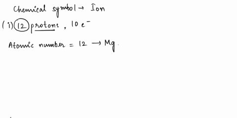 2 write the chemical symbol for the ion with 12 protons and...