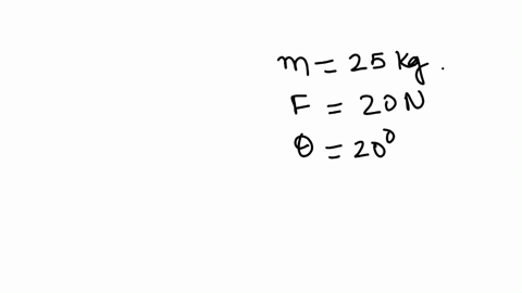 a-25-kg-crate-is-pushed-across-a-frictionless-horizontal-floor-with-a-force-of-20-n-directed-20circ-below-the-horizontal-the-acceleration-of-the-crate-is-027-mathrmm-mathrms2-075-mathrmm-mathrms2-080