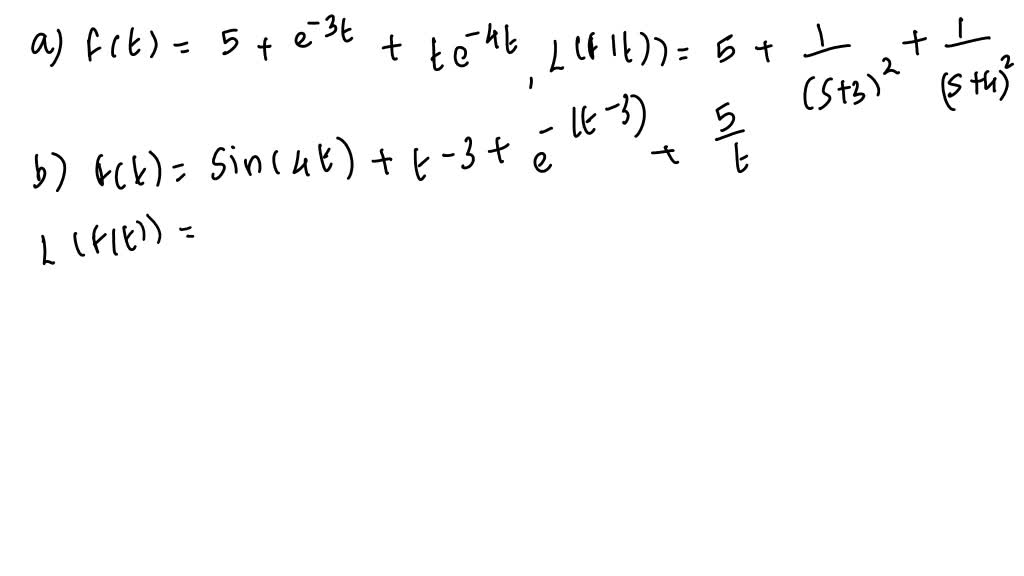 SOLVED: 31. Find the Laplace transforms of the following functions ...