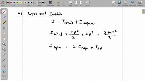 the-figure-shows-a-rigid-structure-consisting-of-a-circular-hoop-of-radius-r-and-mass-m-and-a-square-made-of-four-thin-bars-each-of-length-r-and-mass-m-the-rigid-structure-rotates-at-a-const-27754