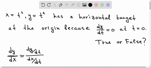the-curve-given-by-xt3-and-yt2-has-a-horizontal-tangent-at-the-origin-because-d-y-d-t0-when-t0-22568