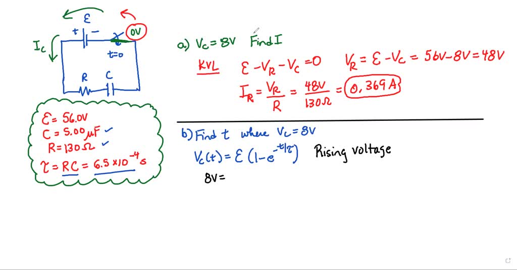 SOLVED: 1.) You Have An RC Circuit With A DC Voltage Source Of ε 10 V ...