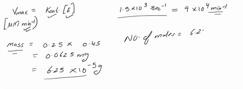 from-a-kinetics-experiment-kcat-was-determined-to-be-15-x-103-sec-1-for-the-kinetic-assay-025ml-of-a-045mgml-solution-of-enzyme-was-used-and-the-enzyme-has-a-molecular-weight-of-65000-gmole-90059