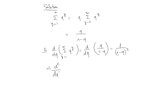 find-eyy-1-for-a-geometric-random-variable-y-by-finding-da-d2-dq2-eyy-1-use-this-result-to-find-the-variance-of-y-vy-eyy-1-ey-ey2-55733