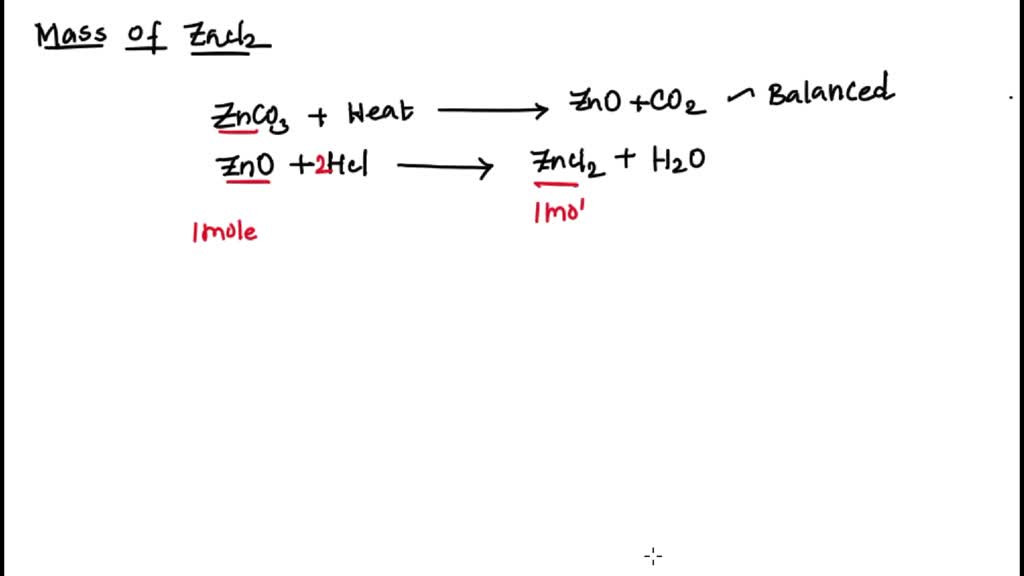 SOLVED 10.5g of zinc trioxocarbonate(IV) were heated very strongly to
