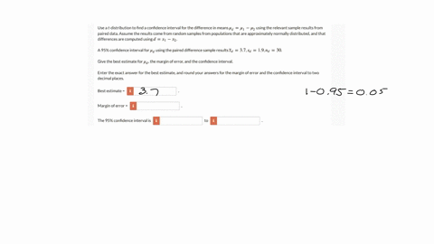 use-t-distributionto-find-confidence-interval-for-the-difference-in-means-d-v1-uz-using-the-relevant-sample-results-from-paired-data-assume-the-results-come-from-random-samples-from-populati-85367