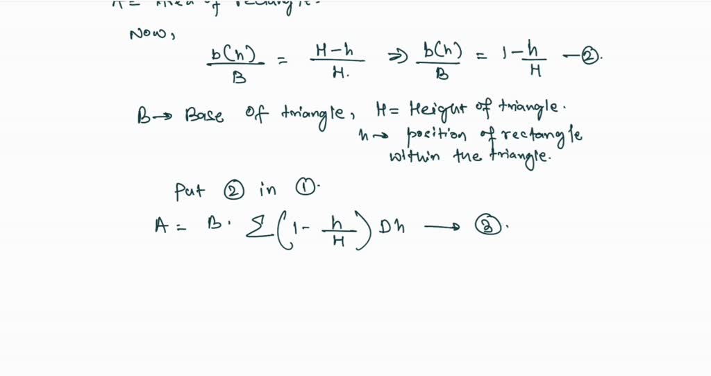 Solved Problem Consider The Area Shown Below The Height Of The Triangle Is H And The Length 1693