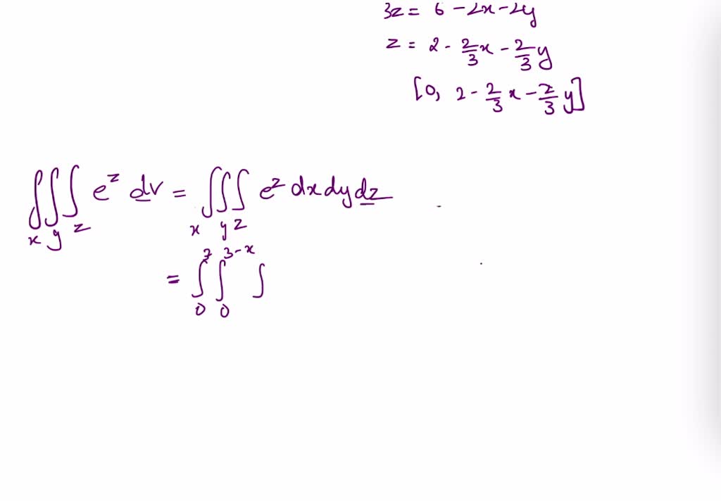 SOLVED: Calculate the integral of f(x, Y, 2) = ez over the tetrahedron ...