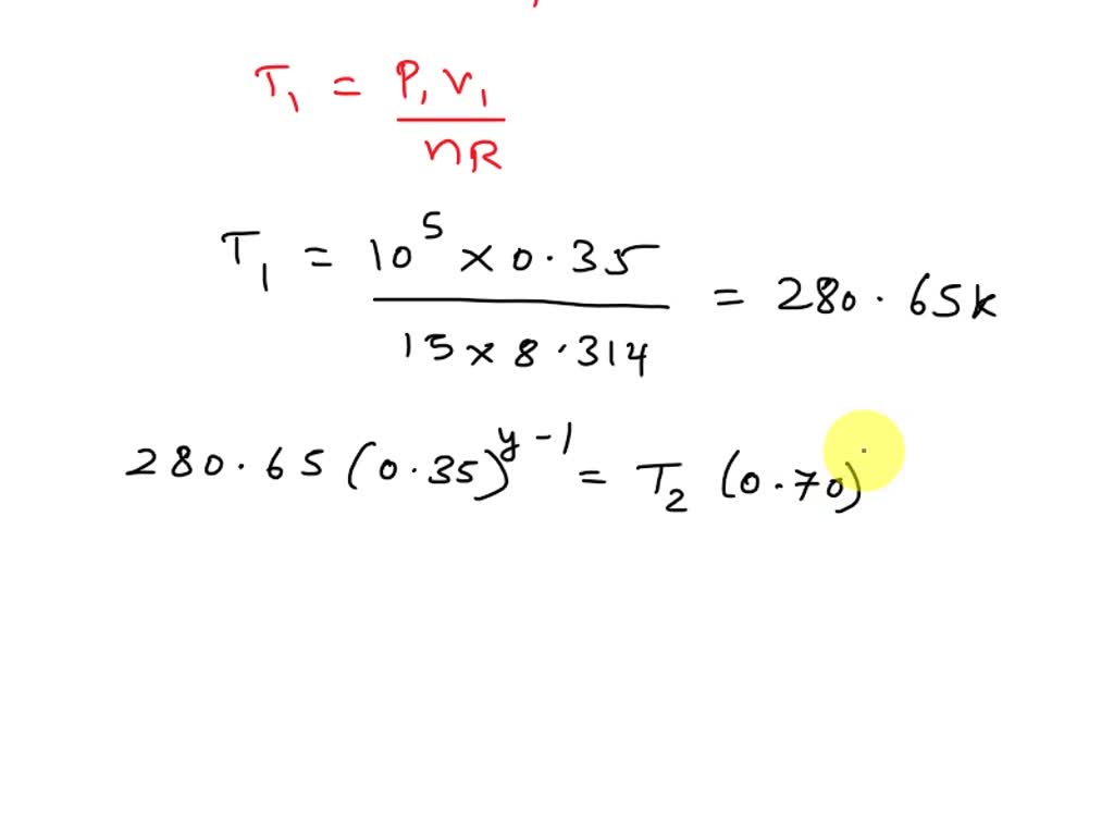 SOLVED: 3) Ten grams of N2 at 17Â°C are compressed adiabatically and ...