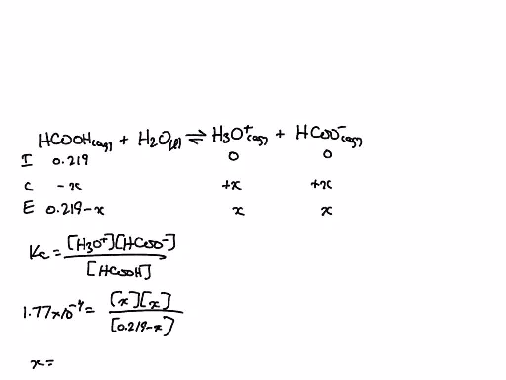 SOLVED16. A 0.125 M formic acid solution, HCOOH, has PH of 2.99 (25 C