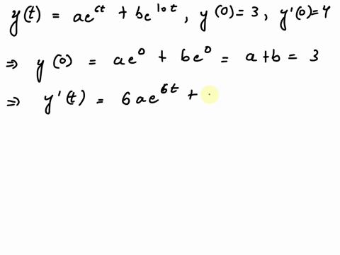 the-solution-of-certain-differential-equation-is-of-the-form-yt-ae6t-bellt-where-a-and-b-are-constants_-the-solution-has-initial-conditions-yo-3and-y-0-4-find-the-solution-by-using-the-initi-82728