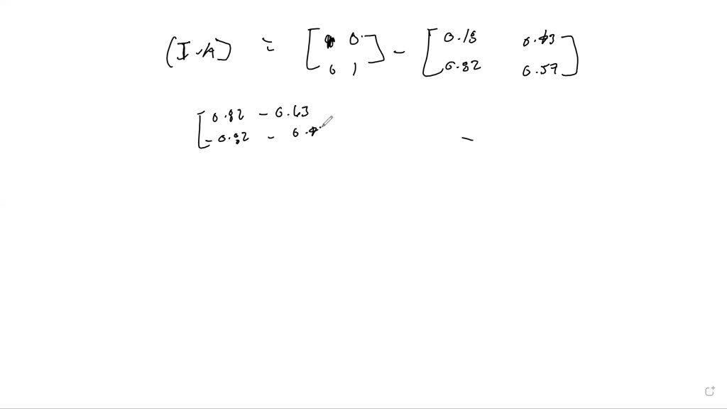 SOLVED: The input-output (consumption) matrix for closed economy is ...