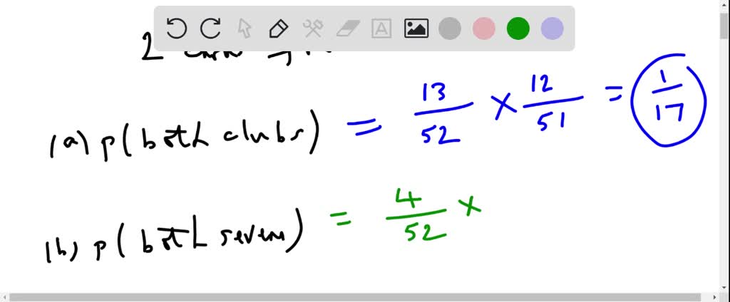 SOLVED: Assume that 2 cards are drawn from a standard 52-card deck Find ...