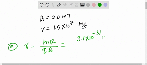 an-electron-moves-in-a-circular-path-perpendicular-to-a-uniform-magnetic-field-with-a-magnitude-of-20-mt-if-the-velocity-of-the-electron-is-15x107-m-s-determine-a-the-radius-of-the-circular-86194